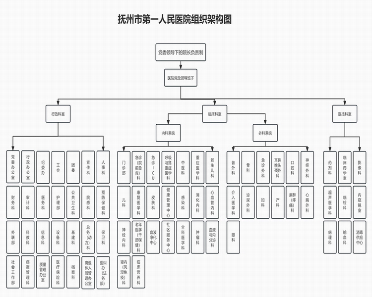 抚州市第一人民医院组织架构图